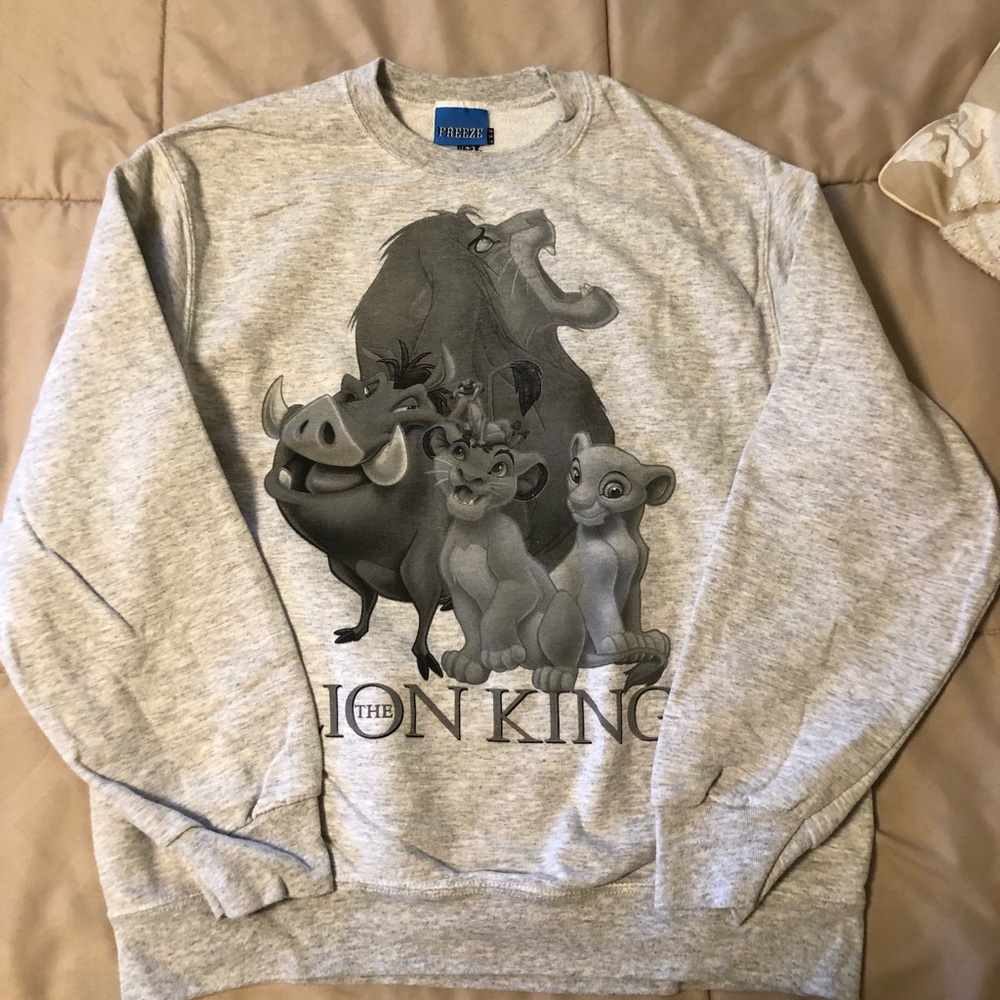 Lion King Gray Graphic Crewneck Sweatshirt